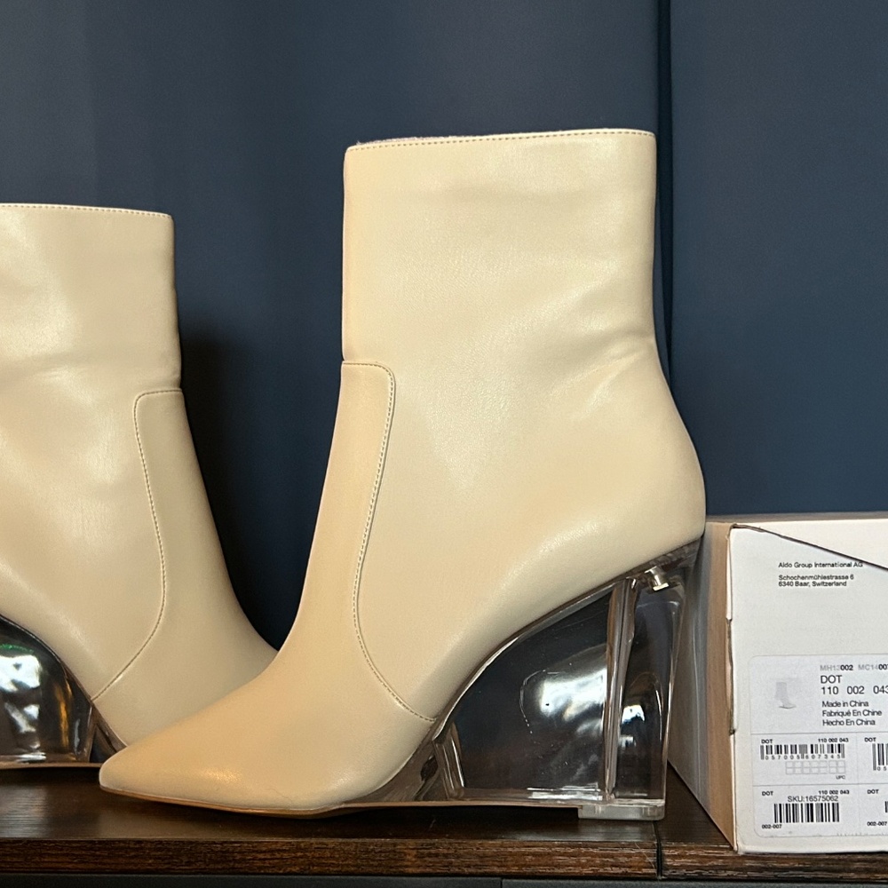 ALDO Dot Ankle Boot with Clear Wedge heel - Picture 2 of 4